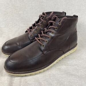 Frye & Co Mens Titus Chukka Boots Size 12M Brown Lace Up Faux Leather Shoes